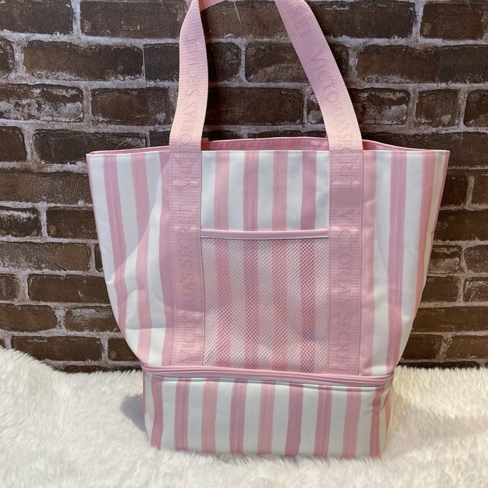 Victoria's Secret Pink and White Tote Bag